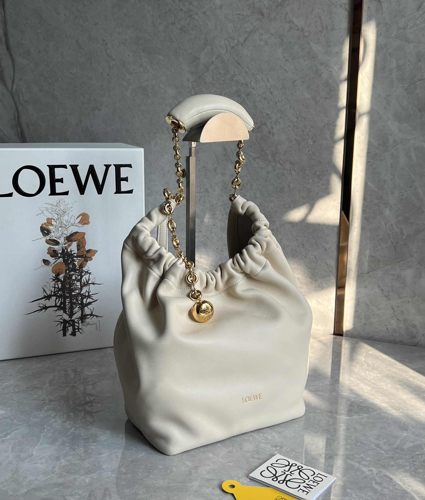 Loewe Small Squeeze Bag in Mellow Nappa Lambskin Sea Salt